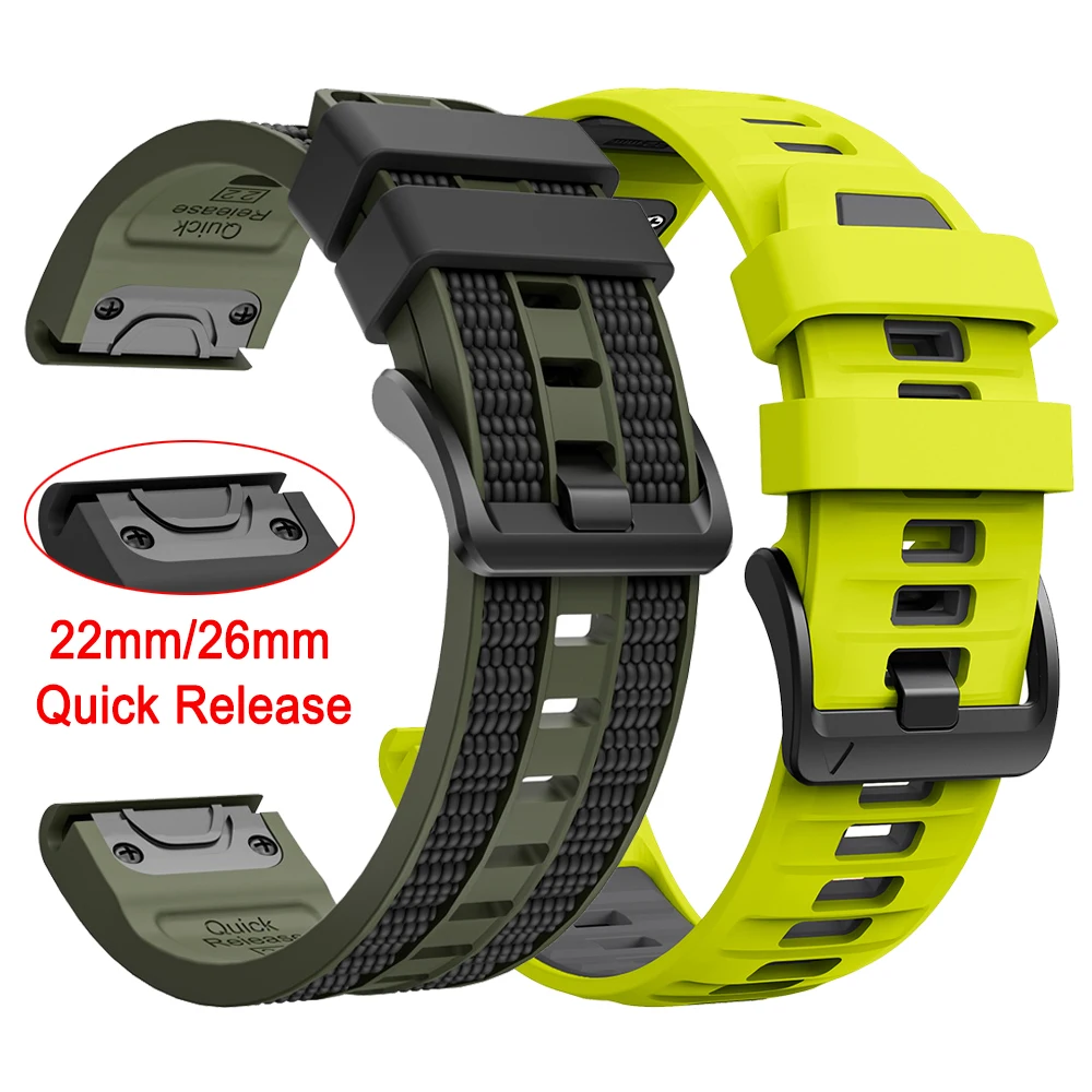 Premium QuickFit Silicone Strap for Sports Watches - 22mm/26mm