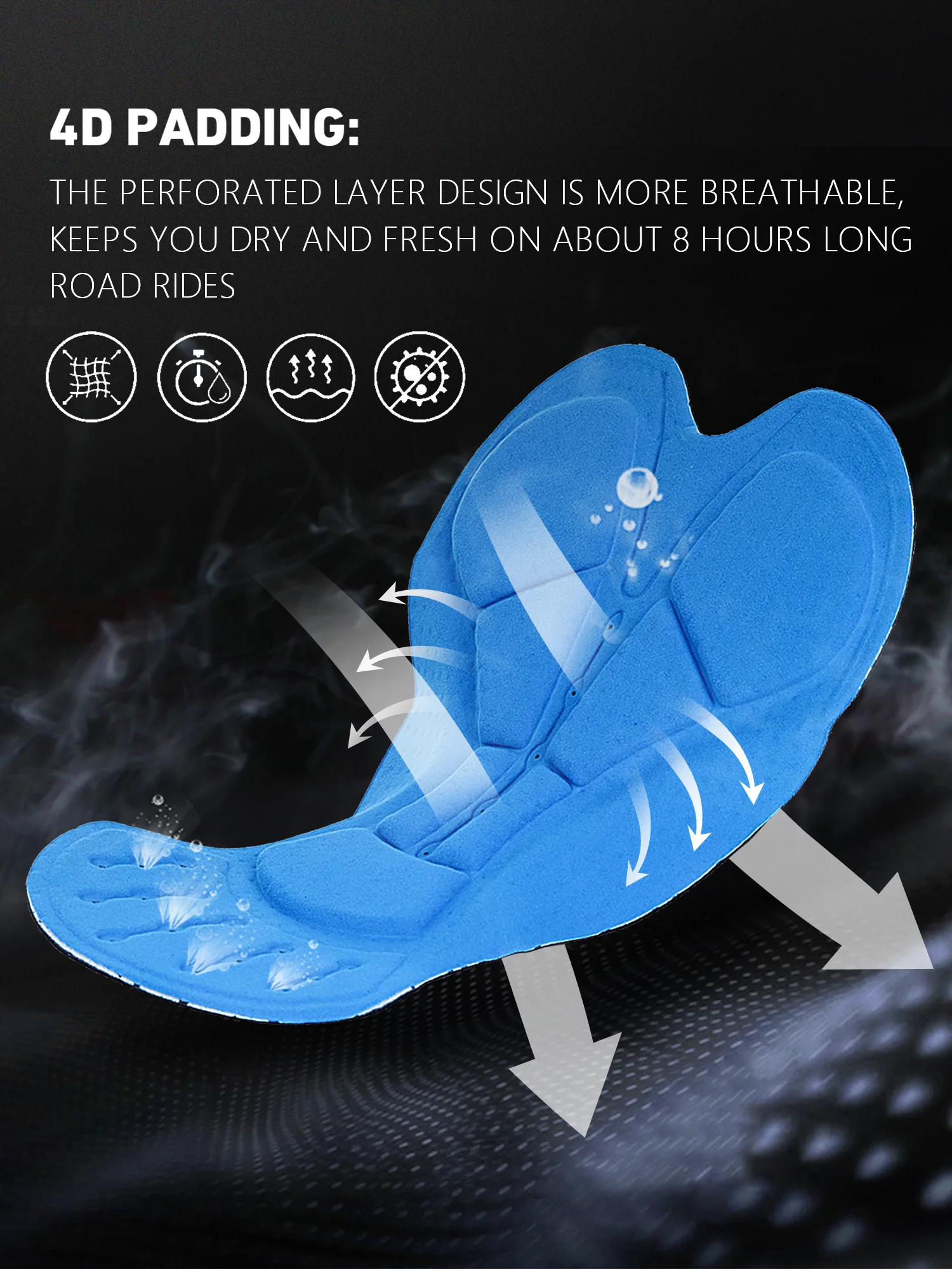 شورت رجالي صيفي لركوب الدراجات مع وسادة سيليكون سر...