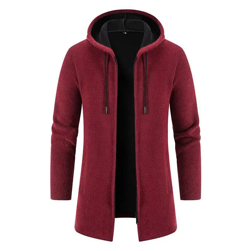 Eridanus cardigan longo de malha casaco masculino outono inverno homem cor  sólida personalidade veludo engrossado hoodied suéter masculino mwk082 -  AliExpress