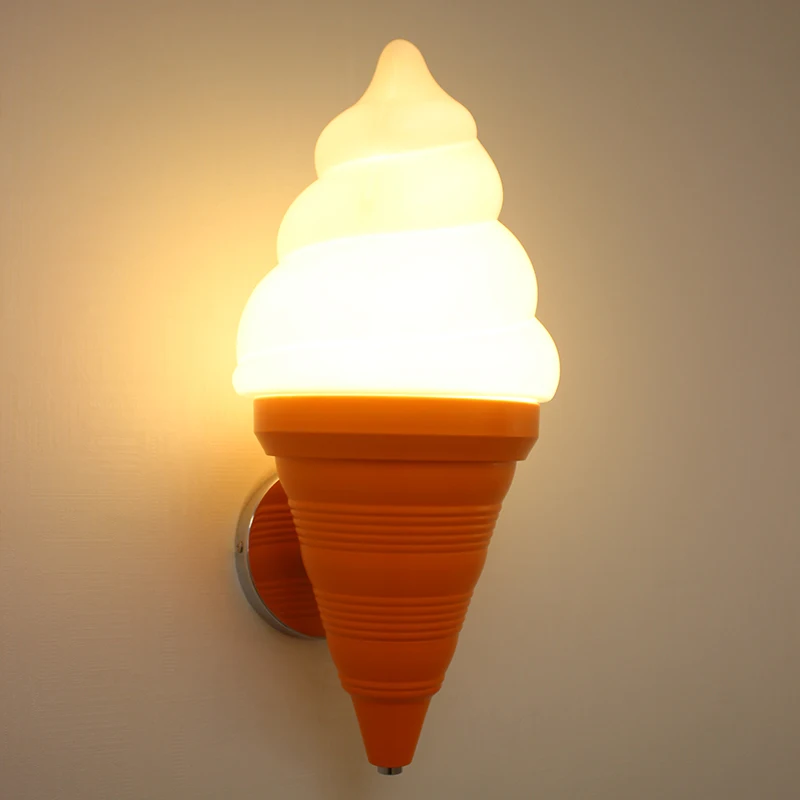 IWHD Ice Cream Modern Wall Lamp Carton Children Room Bar LED Wall Light Sconce Fixtures