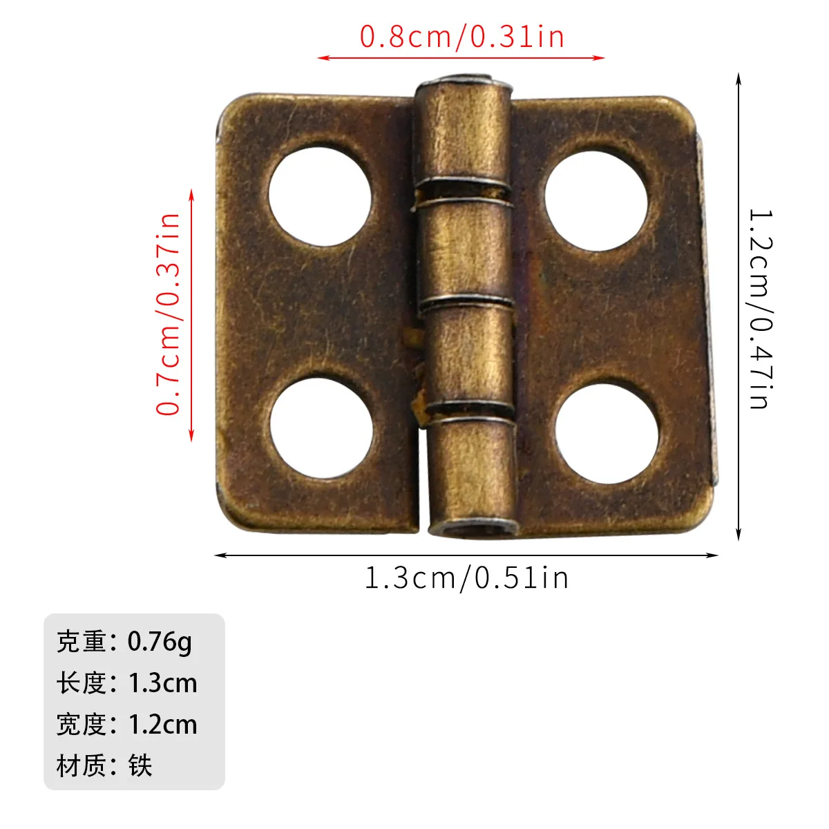 Iron plated copper gift box small hinge 12 * 13mm handicraft hinge less than 1 inch