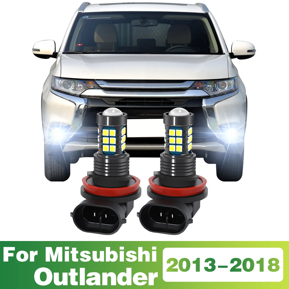 2Pcs LED 램프 자동차 앞 안개등 미쓰비시 아웃랜더 2013 2014 2015 2016 2017 2018 액세서리