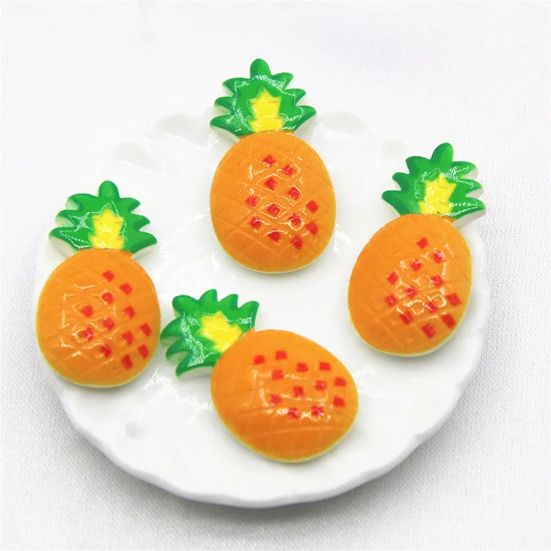 20PCS Resin pineapple fruit Flat back Cabochon imitation food Art
