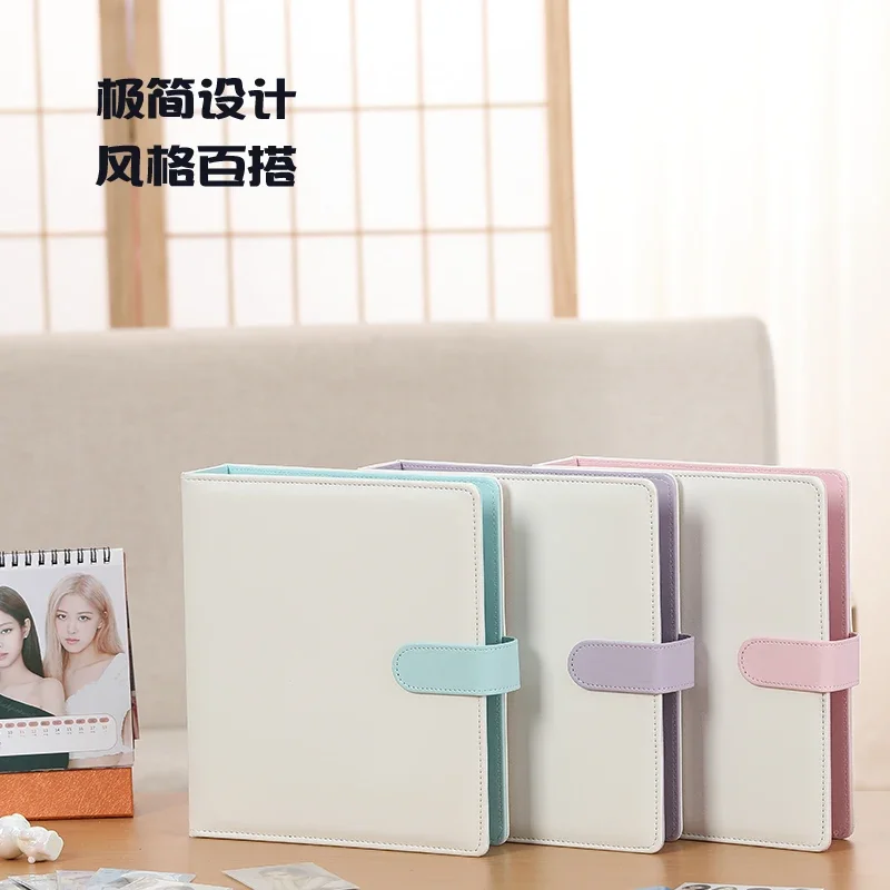 3X3 9Grid A4 Photocard Binder PU Leather D Ring 3inch Photo Holder Large Photo Album Korean Idol Collect Book 4hole