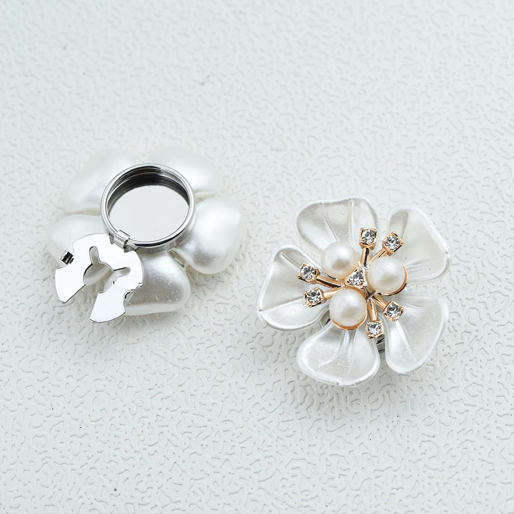 Large Handwoven Pearl Flower Button Covers Set Womens Shirt Cufflinks Tux Shirt Decoration Clothes ICEYY button covers