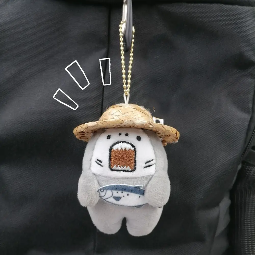 

Cotton Bag Pendant Watermelon Stuffed Toy Pendant Women Key Holder Korean Style Key Buckle Plush Key Chain Angry Shark Pendant