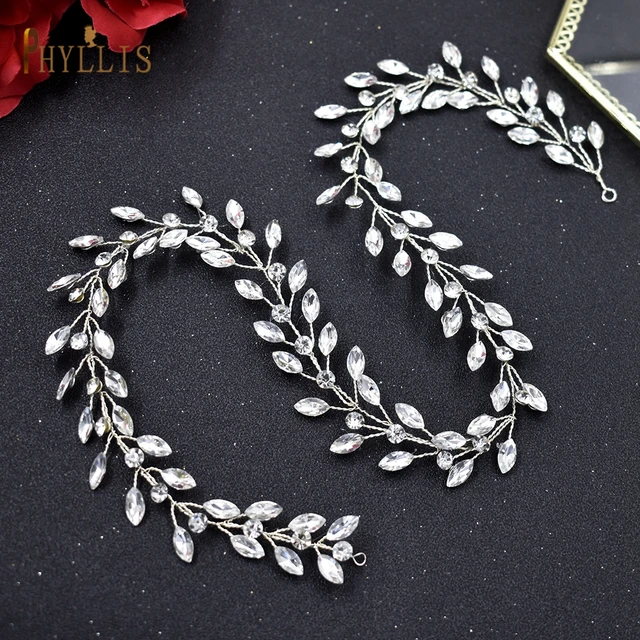 A425 Vintage Wedding Tiaras and Crown Boho Wedding Headband Handmade Bridal Headwear Head Jewelry Rhinestone Women Headpieces A274-S 50CM