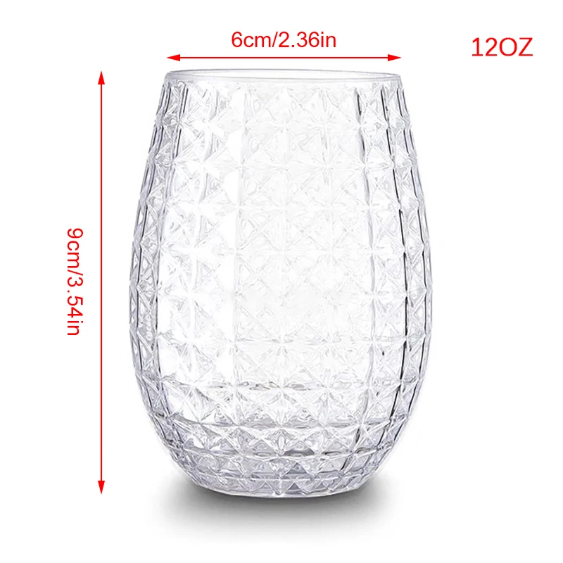 Wine Glasses Whiskey Cocktail Juice Drinking Plastic Cups - Unbreakable