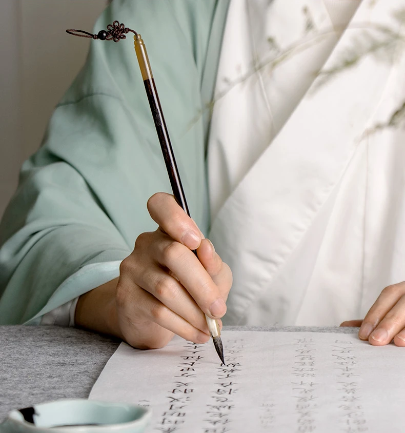 Mischhaariger chinesischer Kalligrafie-Schreibpinsel, chinesischer Malstift, professioneller kleiner Pinsel für reguläre Schrift, Huzhou Kursivschrift-Pinsel – Detail 10
