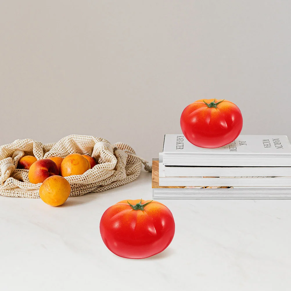 6 Pcs Imitation Tomato Faux Greenery Tomatoes Kitchen Decoration Props Fake Vegetable Models Artificial Pops Plastic Foam Nurse