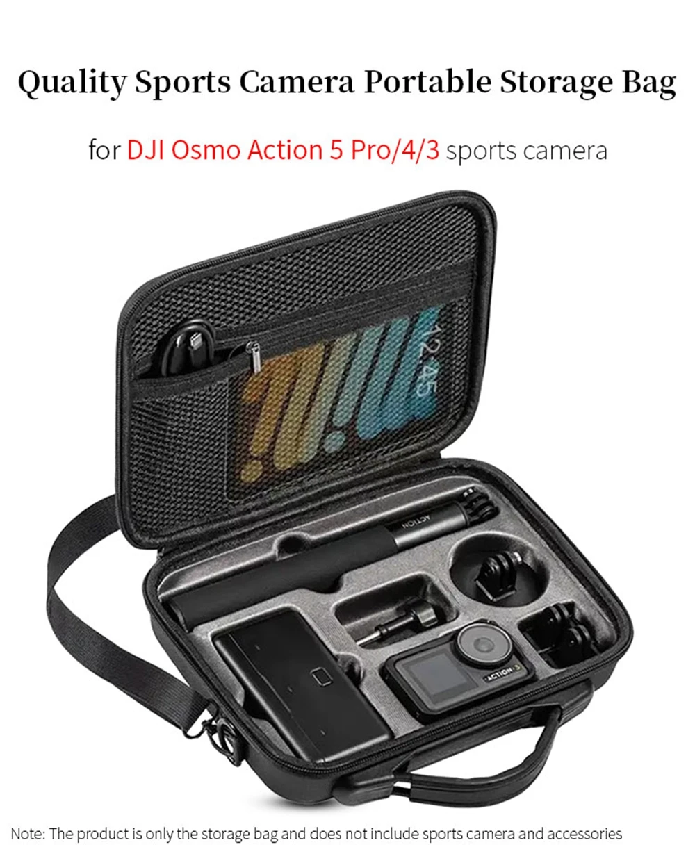 Hard EVA Storage Case for DJI OSMO Action 5 Pro/4/3 Sports Camera Protect Box Action 4 3 Camera Portable Travel Carrying Case