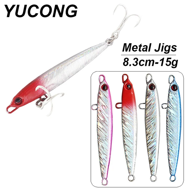 YUCONG 1PX Metal Fishing Lure 83mm-15g Trolling Jigs Bait Shore