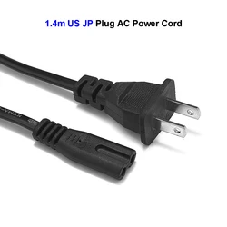 Universal AC Power Cord 2 - Pin IEC C7 Figure - 8 Cable, 1.5m Length (1.4m US)
