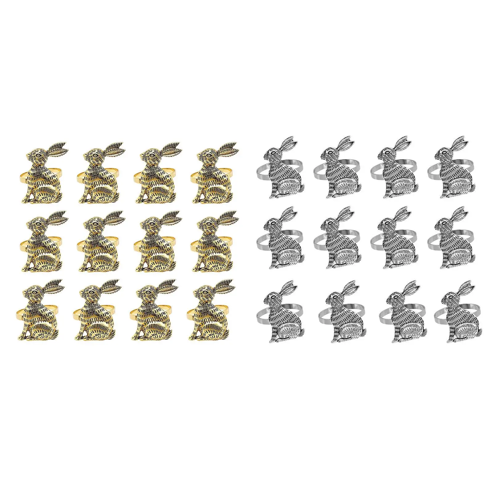

Easter Rabbit Napkin Rings Modern Party Dining Table Settings Metal Napkin Rings Holder for Banquet Farmhouse Table Hotel Decor