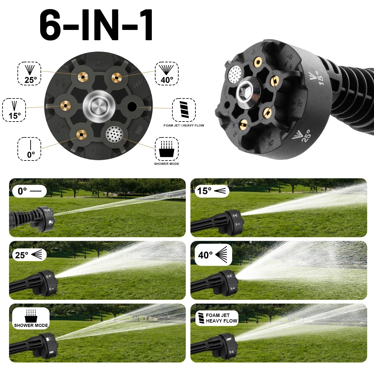 spraying water jet close up