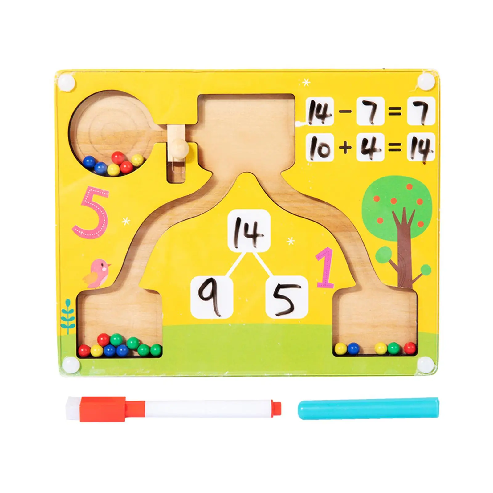 Color and Number Maze Wooden Board for Kids Teens 3 4 5 Years Old