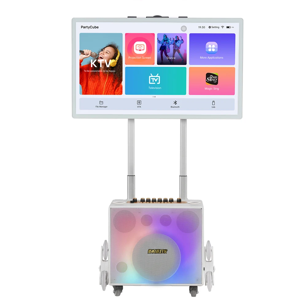 

RioTouch Portable Karaoke Player with Speaker and Display MP3 with Two Wireless Microphones for Live Entertainment Hot Sale