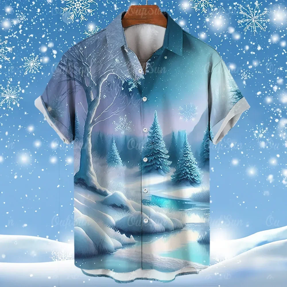 

2024 Summer in Trend Hawaii 3d Printed Shirt Men's Fashion Men's Shirt Short Sleeve Casual Lapel Shirt Holiday Men's Clothing