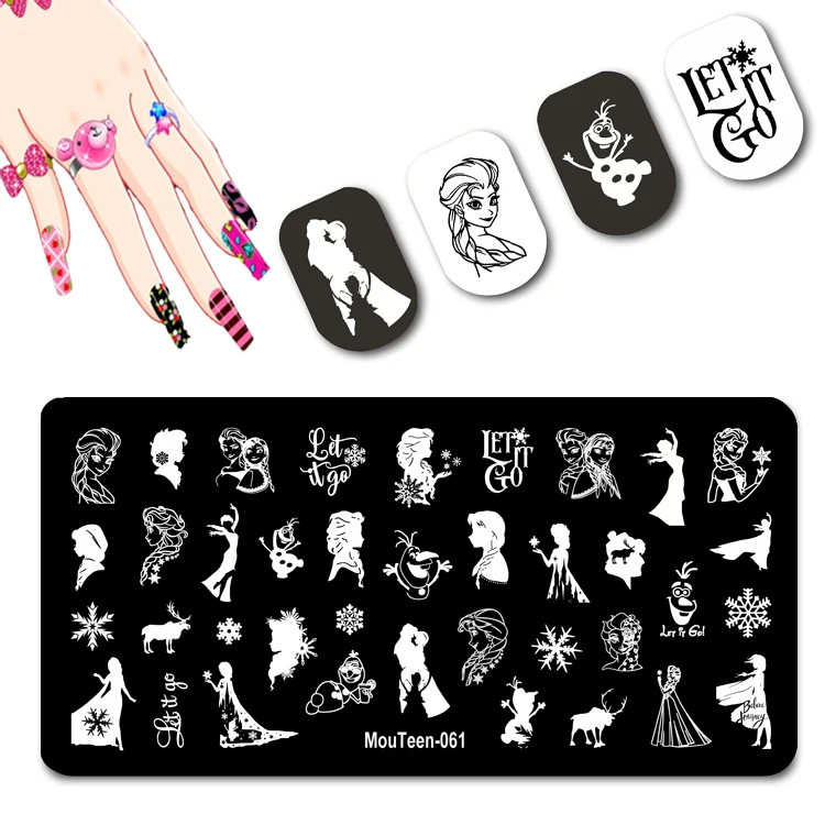 DISNEY Cartoon Cute Dog Nail Stamping Plates Big Ear Dog Nail Stamp Templates For Nail Designs #095 5