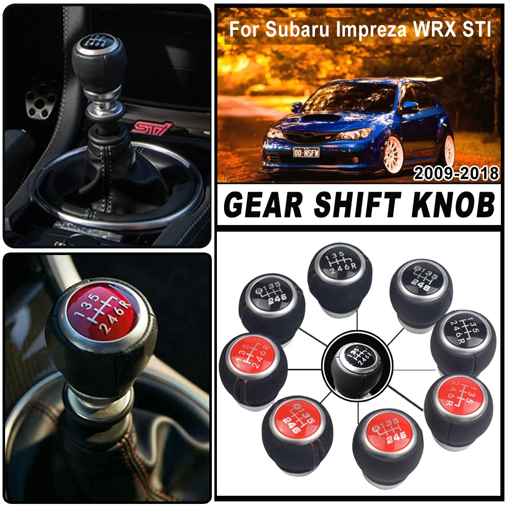 Auto 6 geschwindigkeit Für Subaru Impreza WRX STI 2009 2010 2011 2012 2013 2014 2015 2016 2017 2018 Manuelle Leder schalthebel schaltknauf – Detail 13
