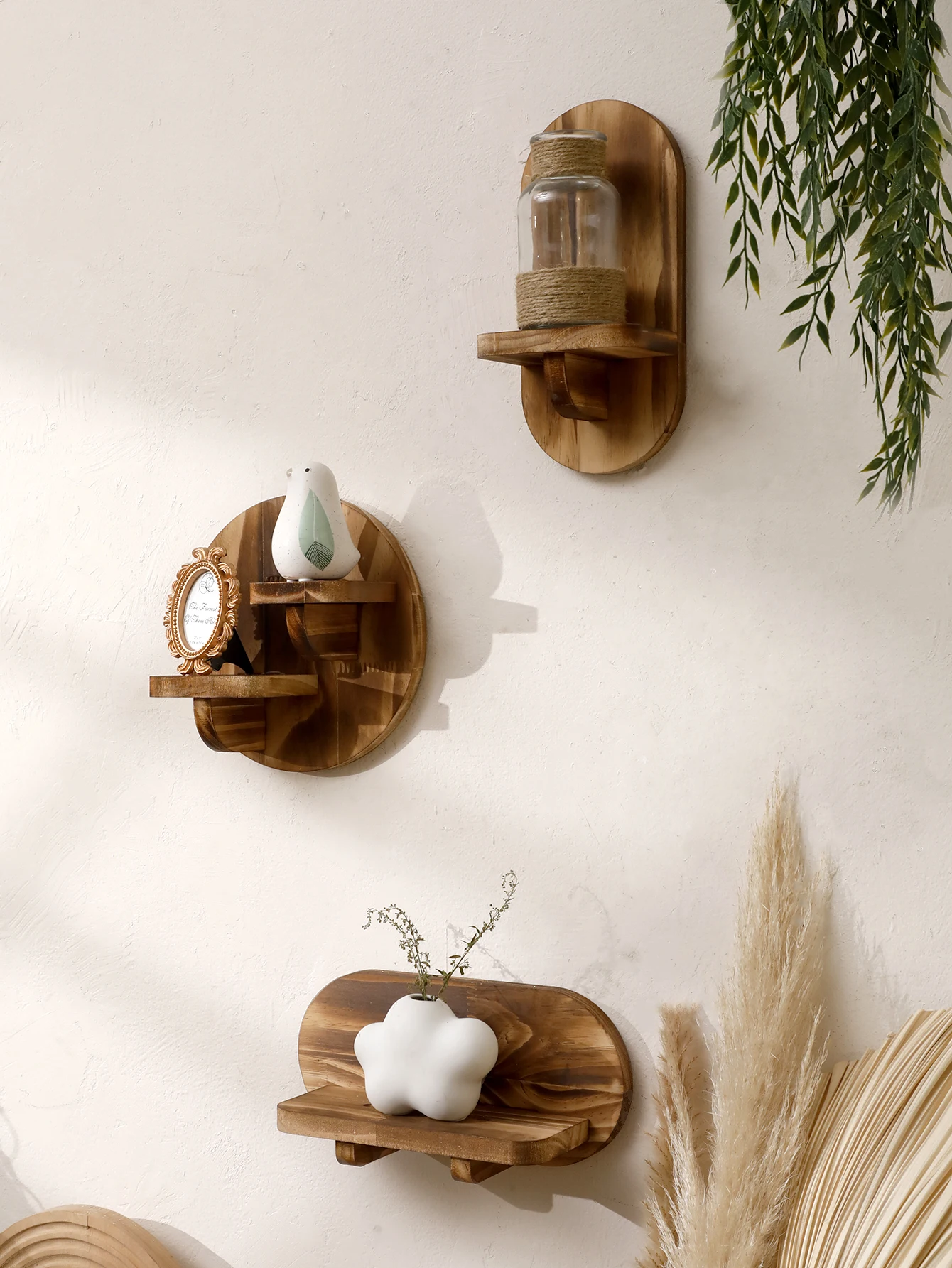 Oval Holzregal 8