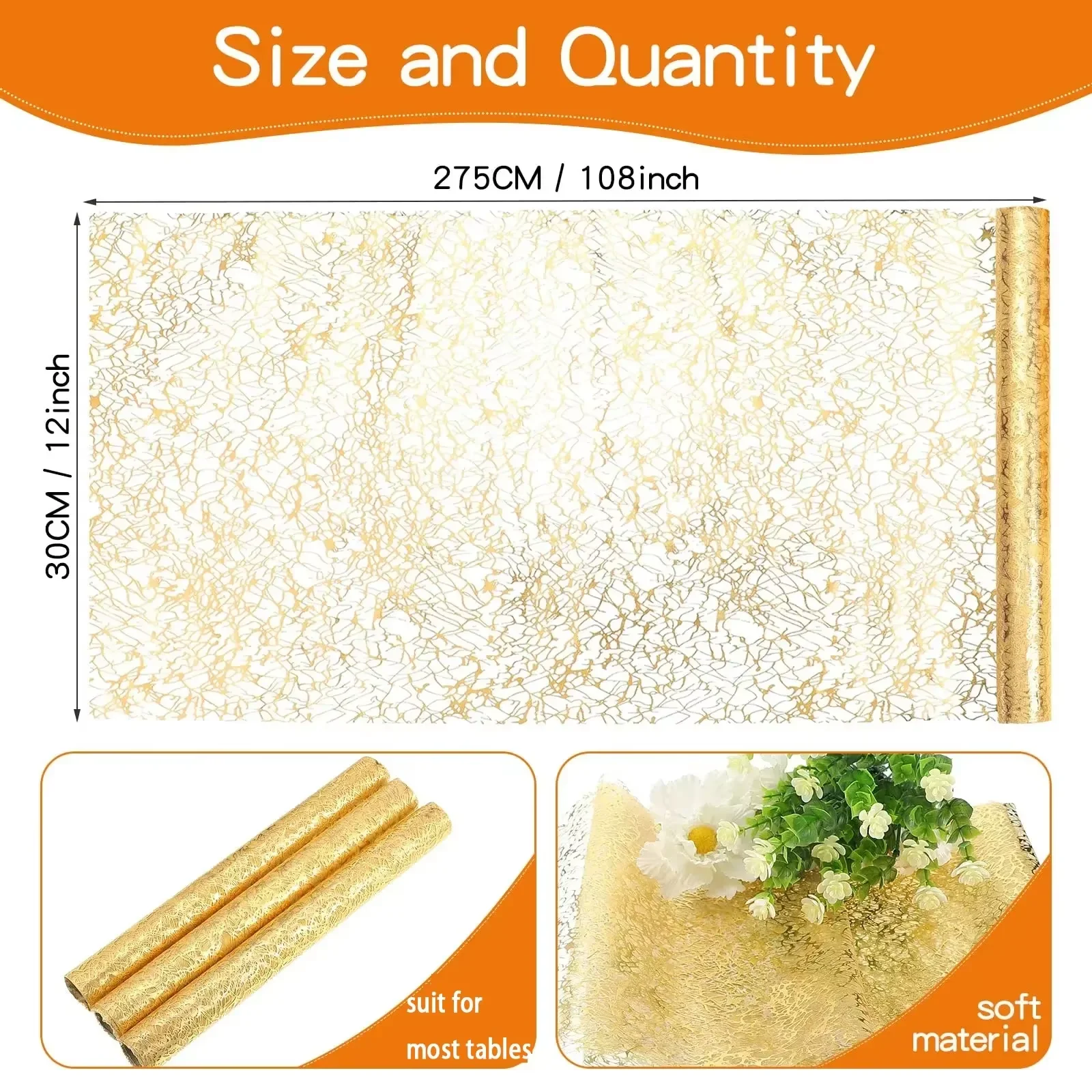 Gold Metallic Glitter Table Runner 4