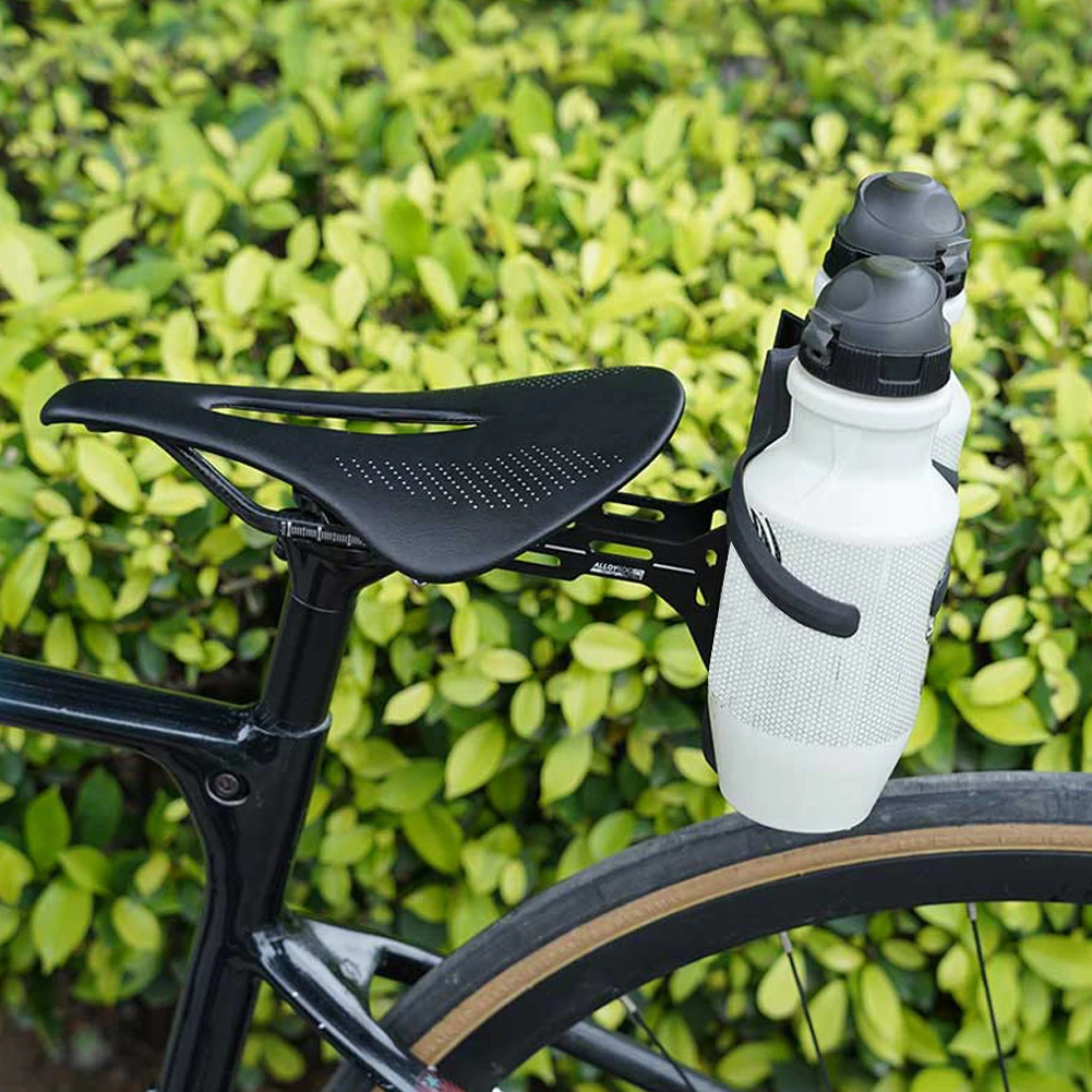 Bicycle Saddle Bottle Cage Extension Holder Aluminum Alloy Bicycle Seat Rack Adapter for Outdoor Cycling