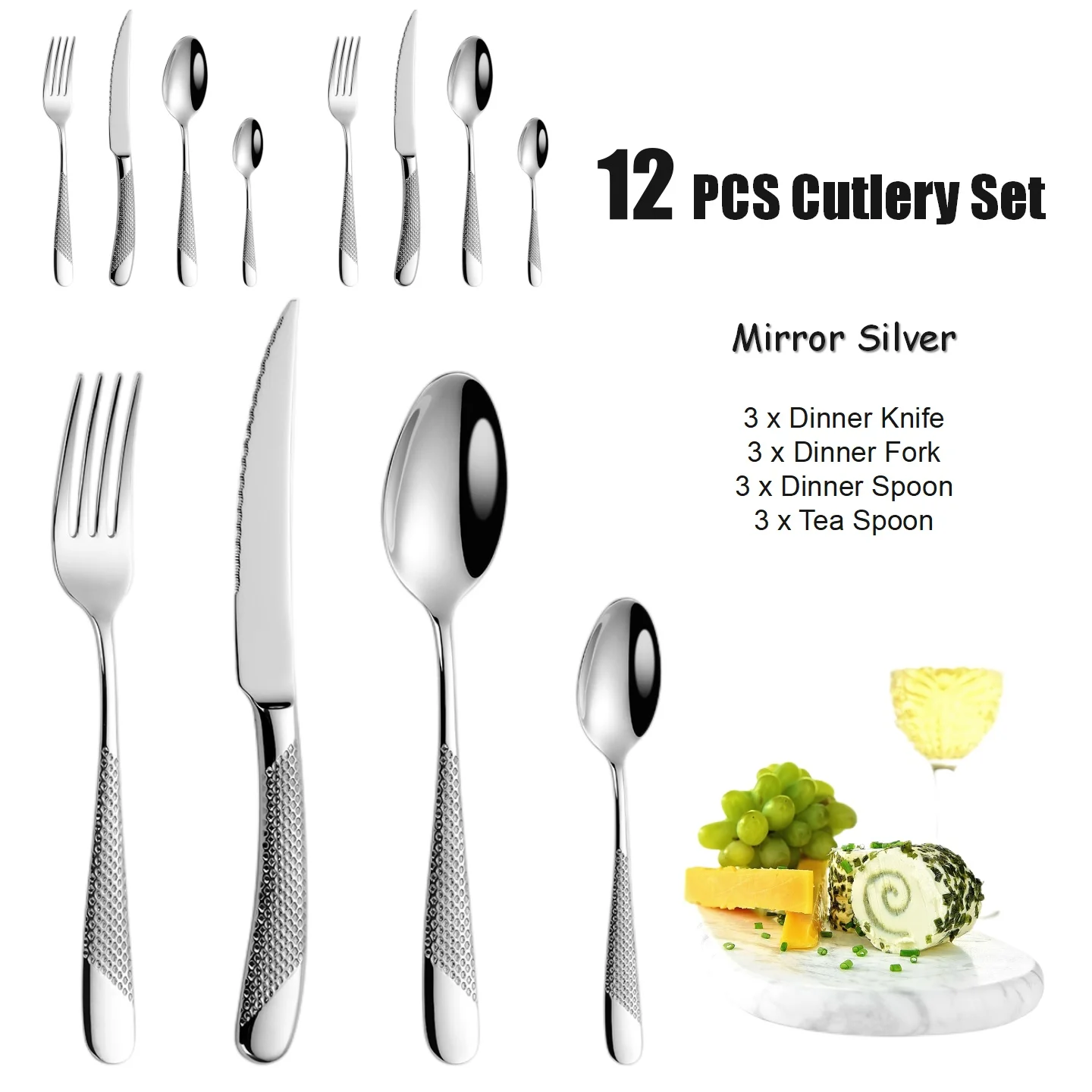 12PCS - Silver