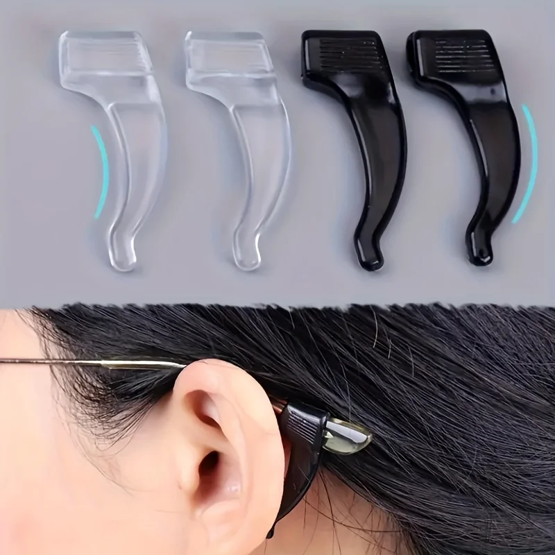 Silicone Anti-Slip Eyeglass Hooks - Comfortable & Secure Glasses Holders for Active Lifestyles, Fashionable Eyewear Accessories