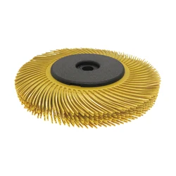6 - Inch Nylon Abrasive Brush Wheel - Durable, Anti - Clogging Solution for Metal, Wood, Rust, and Paint Removal (Yellow 80Grit)