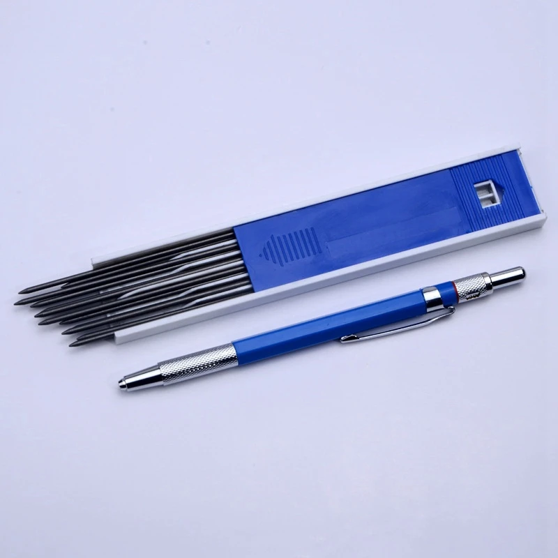 초안 드로잉 목수 공예용 기계식 연필 리드 연필, 미술 스케치, 12 개 리필 포함, 2.0mm