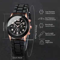 2Pcs Luxury Women's Watch Set Fashion Luxury Elegant Alloy Wristwatch Silicone Strap Couple Watch Men Quartz Holiday Gifts 4
