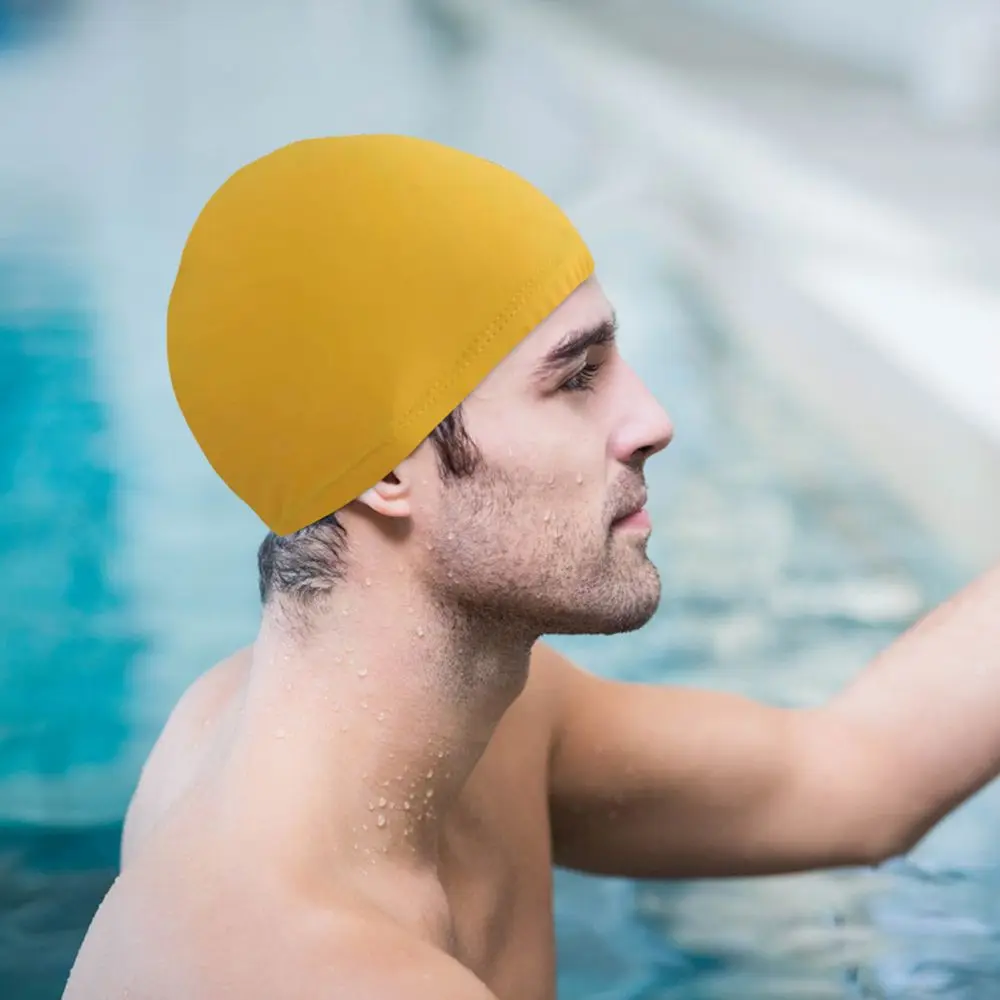 Gorro de baño para mujer y niña, gorros de baño de pila larga, seda de  hielo