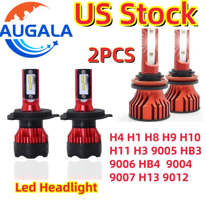 2PCS H4 H1 H8 H9 H10 H11 H3 9005 HB3 9006 HB4 9004 9007 H13 9012 LED Bulb Turbo Lamp for Car 6500K