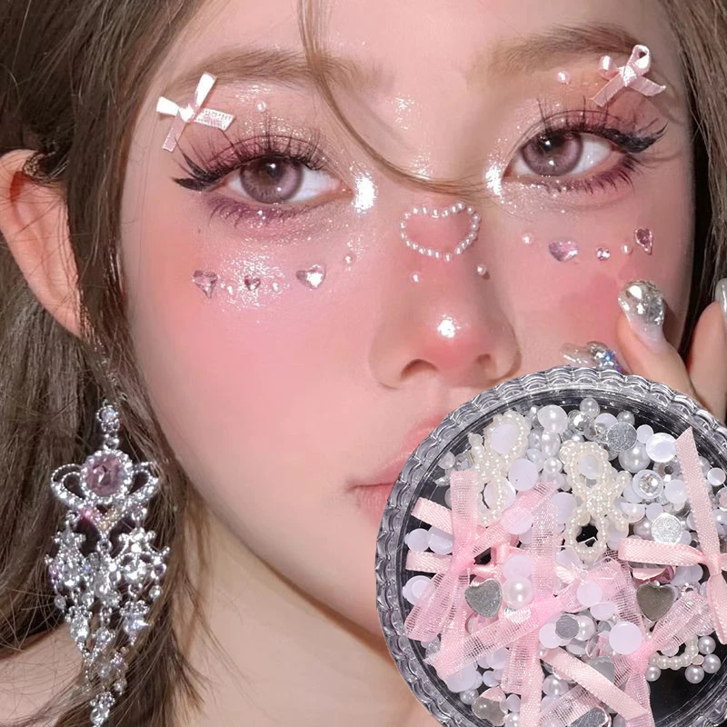 Temporary Crystal Butterfly Face Tattoos with Rhinestone Glitter