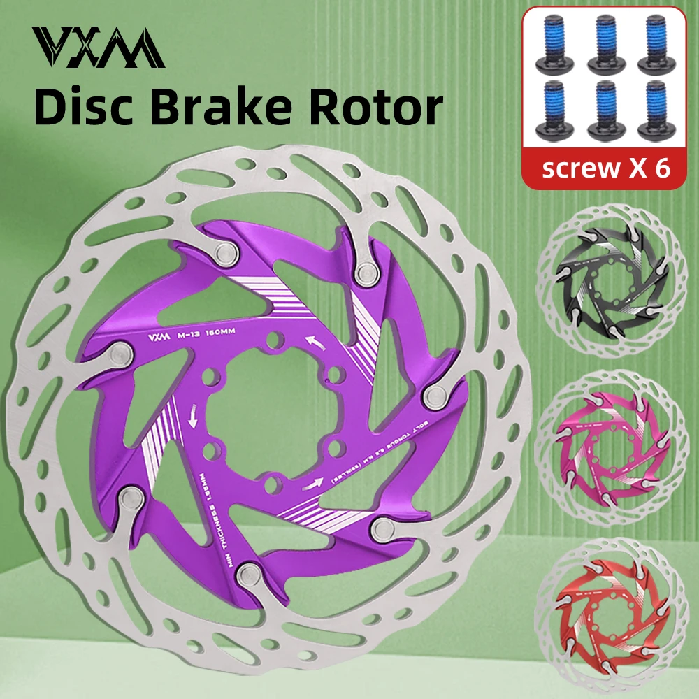 Bike Brake Rotor 160mm Aluminum Alloy 6 Hole Stainless Steel Mountain Bike Accessories