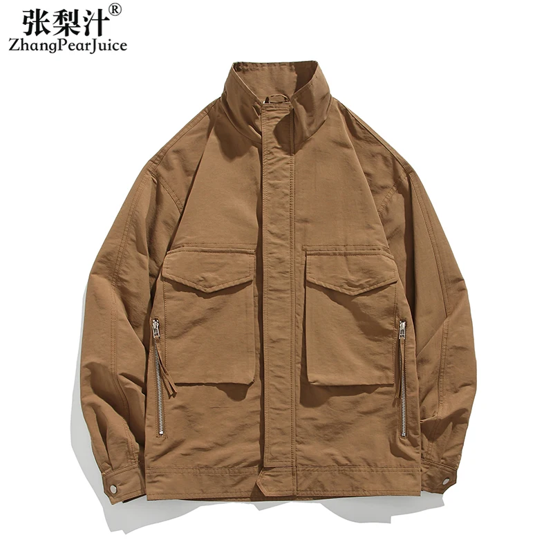 

Spring Autumn New Men Korean Stand Collar Casual Zipper Jacket Coat Men Long Sleeve Solid Bomber Jacket Coat Men Outdoor Jacket