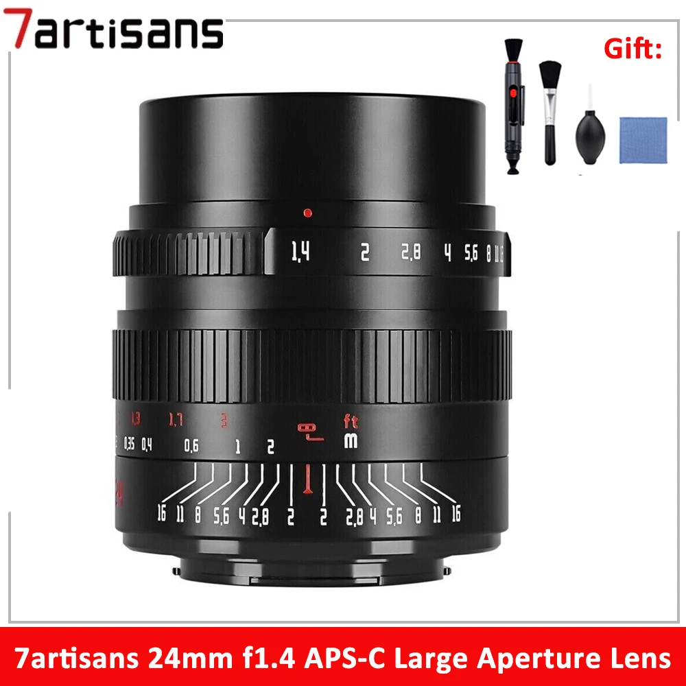 7 Artigiani 24Mm F1.4 Aps-C Obiettivo Verticale Ad Ampia Apertura Per Fujifilm Xf Fuji X Sony E Nikon Z Canon Eos-M R M43 Obiettivo Per Fotocamera Con