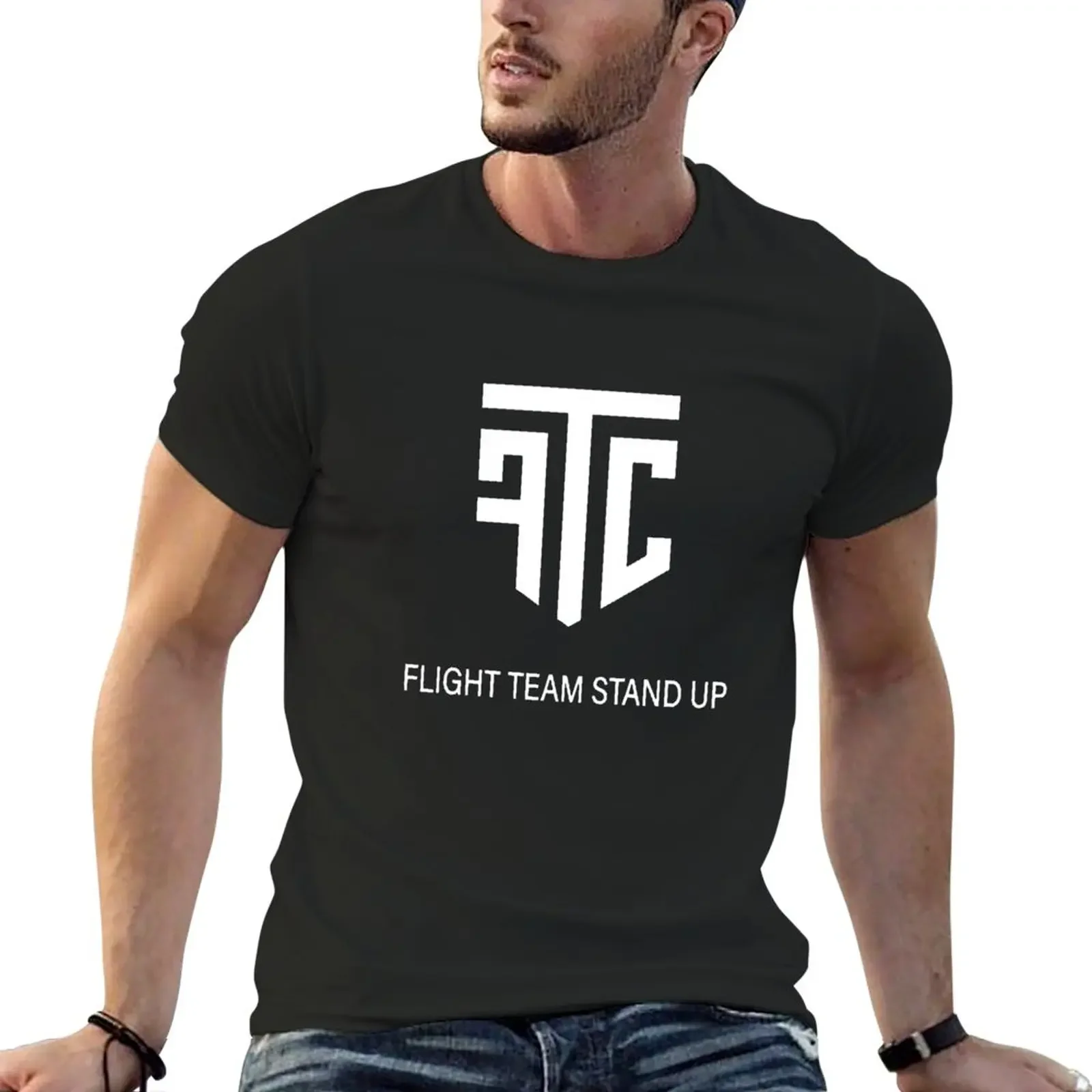 

Flightreacts Merch Flight Team Stand Up Ftc Logo Classic T-Shirt quick-drying korean fashion slim fit t shirts for men