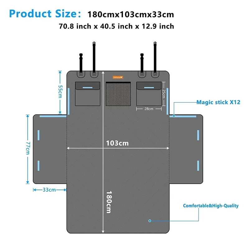 Trunk Cargo Liner for Pet 5-Layer Thicken Oxford Cloth Trunk Carpet Waterproof Anti Slip Wear-Resistant Cushion for Dog