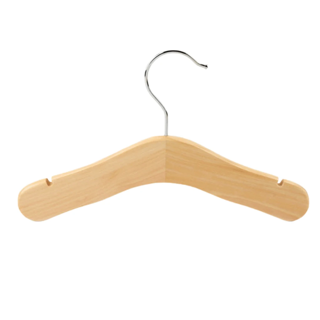 2 Pcs Children Wooden Coat Hangers Kids Clothes Trouser Hanger Bar