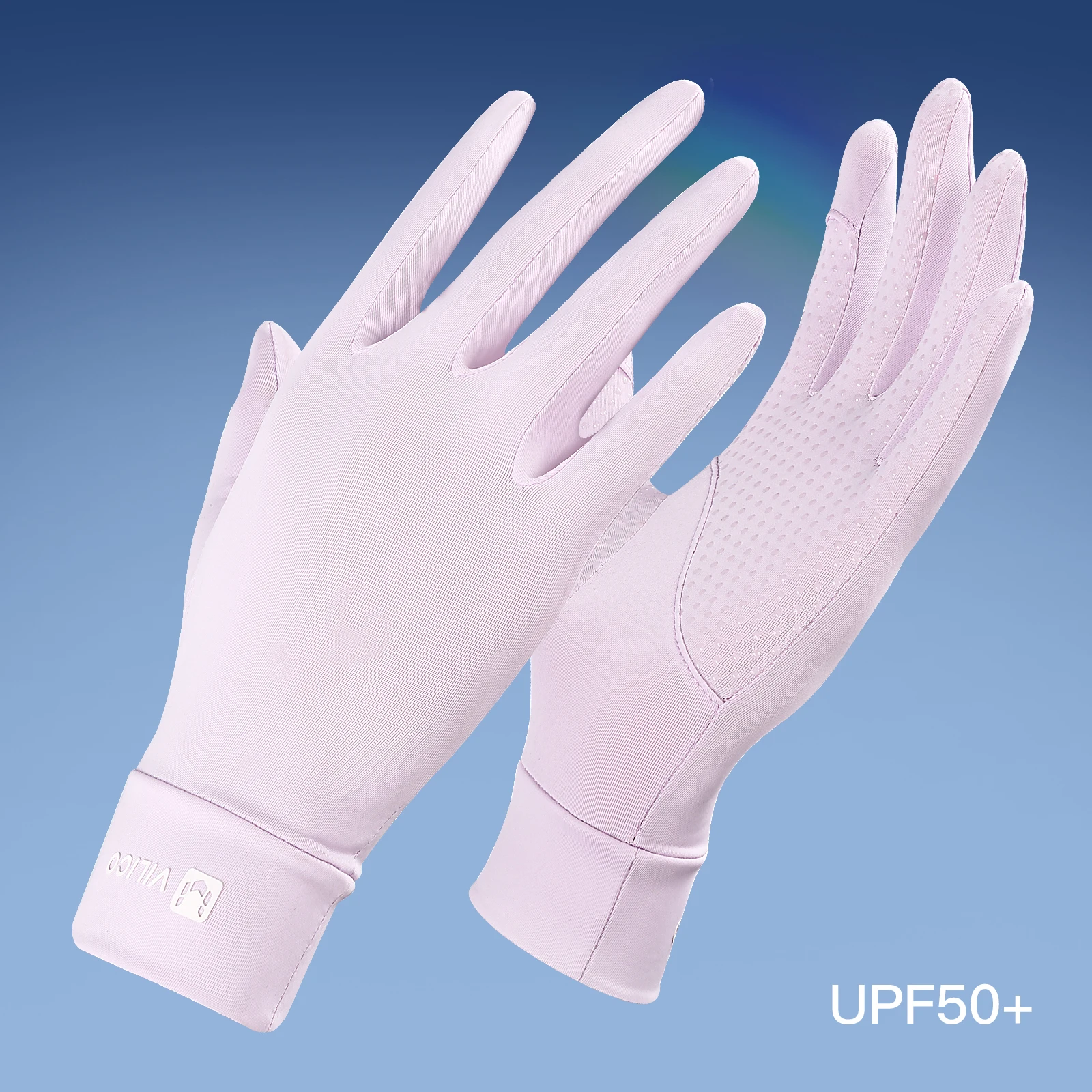 Sunscreen gloves Women's summer breathable thin UV leak prevention finger fishing outdoor riding ice silk gloves