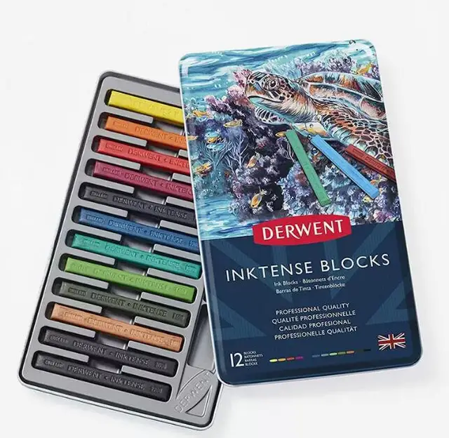 UK Derwent Inktense Pencil 36-Color Tin Set,Vibrant, intense colors  Lightfast Includes reusable tin storage case,blendable ink - AliExpress