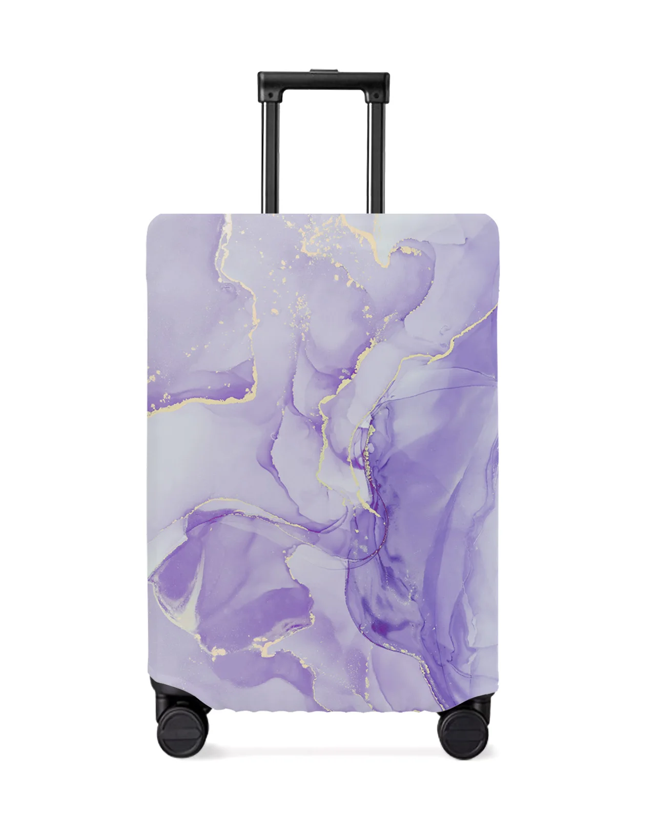 marble-texture-gradient-purple-luggage-cover-stretch-suitcase-protector-baggage-dust-cover-for-18-32-inch-travel-suitcase-case