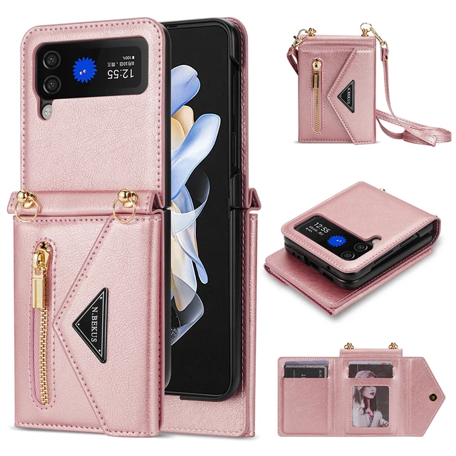 Crossbody Long Strap Chain Pu Leather Mini Phone Bag For Samsung Galaxy Z  Flip 4 3 2 5g Phone Case With Fashion Woman Purse - Mobile Phone Cases &  Covers - AliExpress