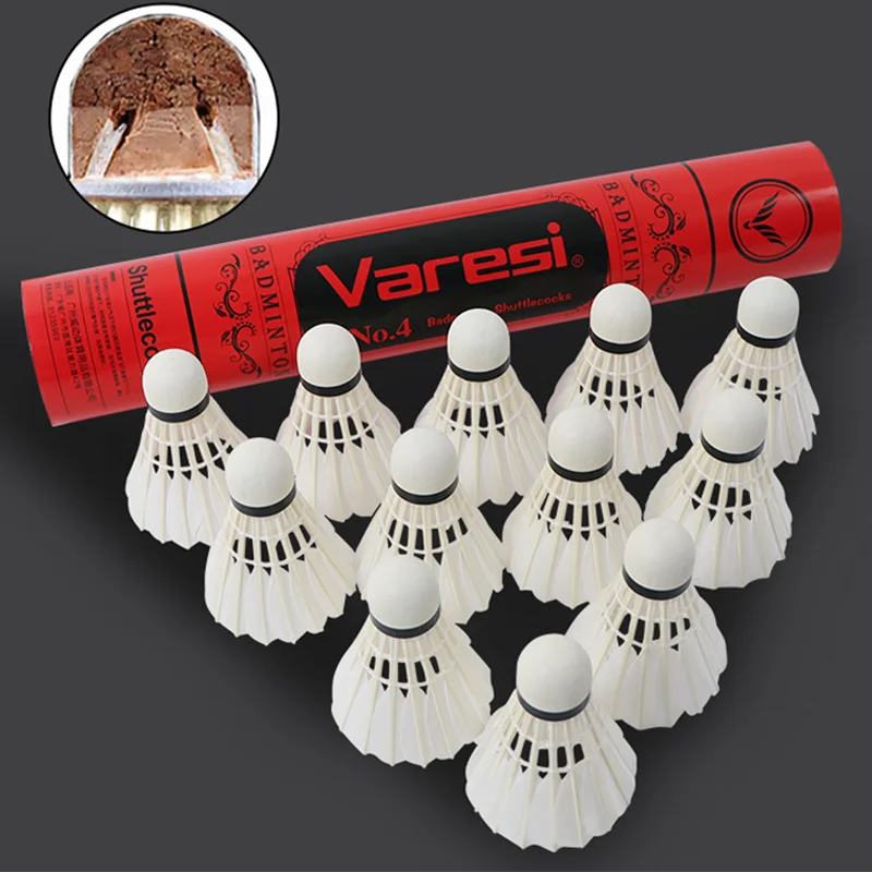 Originale Badminton-Federbälle der Klasse B mit Entenfedern, 12 Stück, strapazierfähig, Geschwindigkeit 77/76, für Indoor- und Outdoor-Training_voghion.com