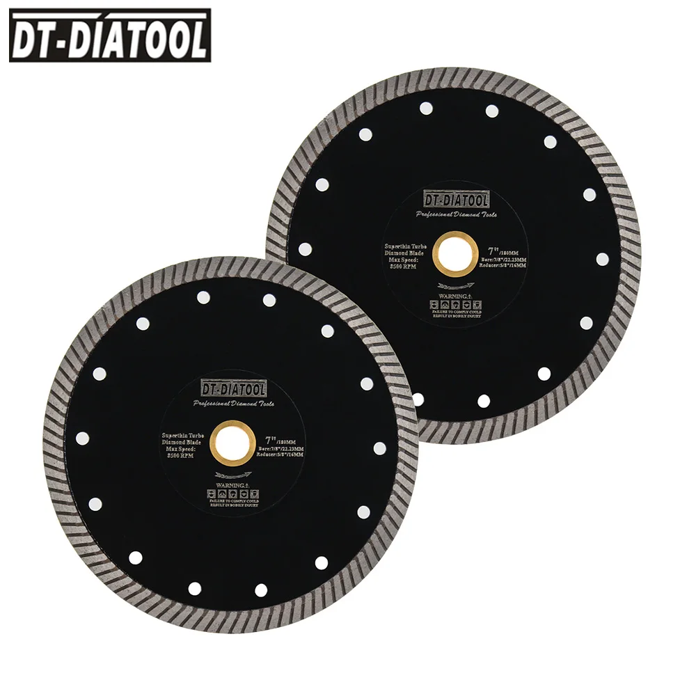 dt-diatool-2ピース-セット7-180ミリメートルダイヤモンドは、ホットプレス切断ホイールディスクタイル磁器大理石グラインダーホイール円形鋸刃