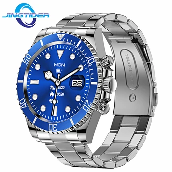 Smartwatch AW12 Stile Business per Uomo, LED Nottilucente, Ghiera Rotante, Chiamate Bluetooth, Schermo IPS Rotondo da 1.3", Cinturino in Acciaio