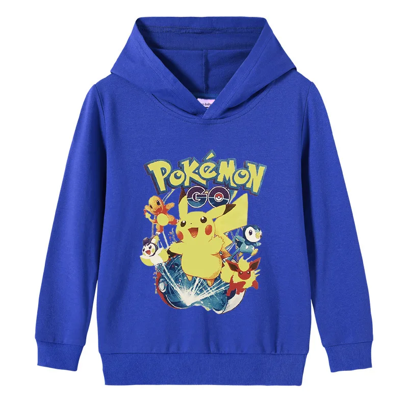 

MINISO Pikachu Cotton Hooded Sweatshirts for Small and Medium-sized Children Baby Pullover Style Children's Sweatshirts Trend