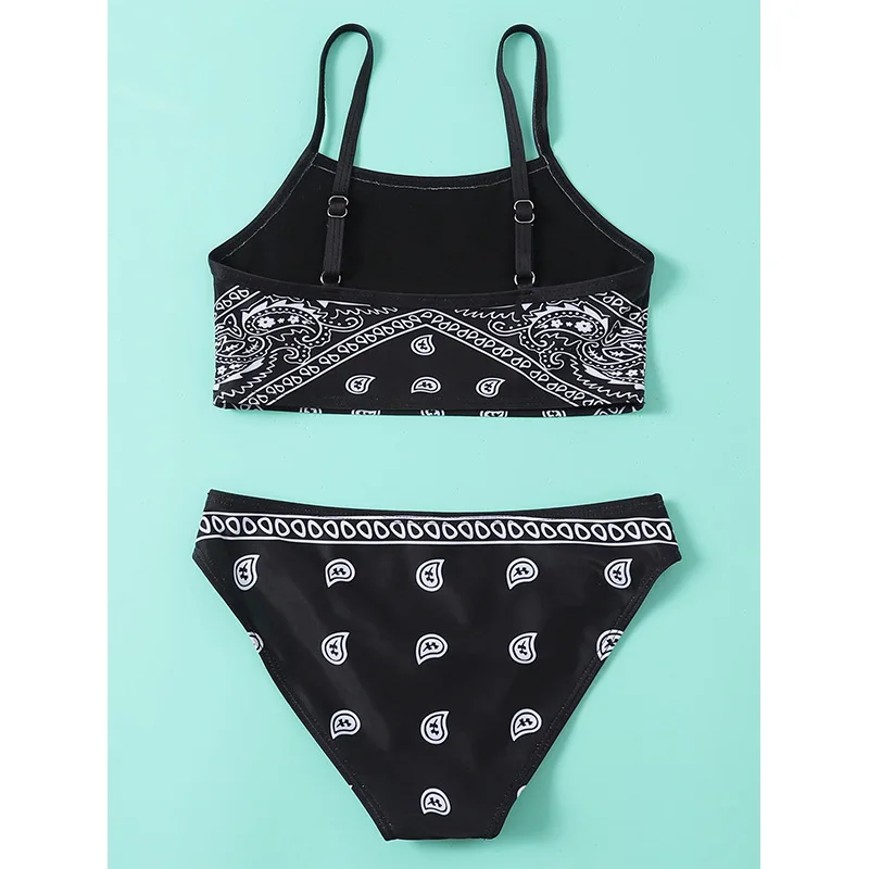 Girls High Waist Bikini Two Pieces Swimsuit Kids Children's Swimwear 7-12 Years Teenager Bathing Suit Girl Red Beachwear